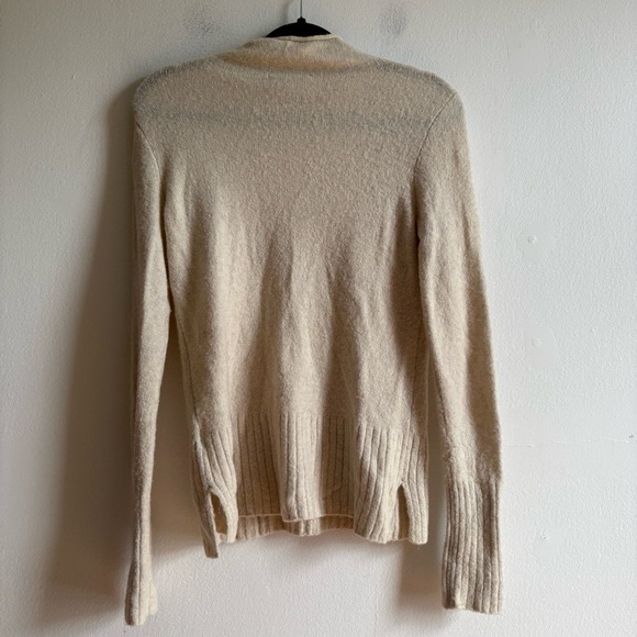 Madewell Sz S Merino Wool Blend Neutral Cream Turtleneck Sweater - Picture 9 of 10